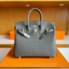 H Factory Bags Birkin Togo Leather medium grey Silver Hardware 25cm Full Handmade