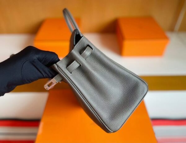 H Factory Bags Birkin Togo Leather medium grey Silver Hardware 25cm Full Handmade