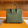 H Factory Bags Birkin Togo Leather Forest Green Gold Hardware 25cm Full Handmade