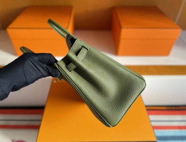 H Factory Bags Birkin Togo Leather Forest Green Gold Hardware 25cm Full Handmade