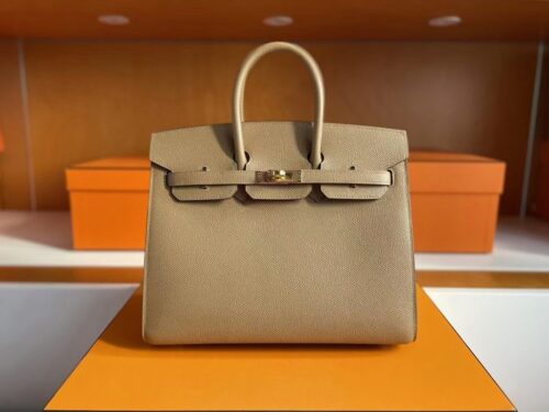 mmexport1750840801996-1024x804-1 H Factory Bags Birkin Epsom Leather outer seam OM Tea Khaki Gold Hardware 25cm Full Handmade