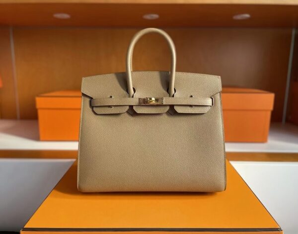 mmexport1750840801996-1024x804-1 H Factory Bags Birkin Epsom Leather outer seam OM Tea Khaki Gold Hardware 25cm Full Handmade
