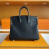 mmexport1750840867586-1024x813-1 H Factory Bags Birkin Ostrich Leather Black Gold Hardware 25cm Full Handmade