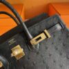 mmexport1750840873552-1024x768-1 H Factory Bags Birkin Ostrich Leather Black Gold Hardware 25cm Full Handmade
