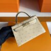 H Factory Bags Mini Kelly Ostrich Leather Tea Khaki Gold Hardware 19cm Full Handmade