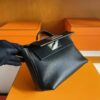 H Factory Bags Mini Kelly 2424 Evercolor Leather Black Silver Hardware 21cm Full Handmade