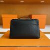 H Factory Bags Mini Kelly Pochette Epsom Leather Black Silver Hardware 22cm Full Handmade