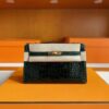 H Factory Bags Mini Kelly Pochette Shiny Alligator Crocodile Deep Green Gold Hardware 22cm Full Handmade