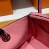 H Factory Bags Mini Lindy Ostrich Leather L3 Bubble Pink Silver Hardware 19cm Full Handmade