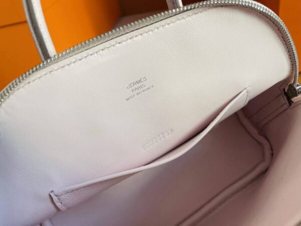 H Factory Bags Mini Bolide Chever Leather M7 Sweet Pink Silver Hardware 18cm Full Handmade