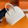 H Factory Bags Mini Bolide Chever Leather Cream White Silver Hardware 18cm Full Handmade