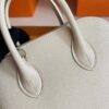 H Factory Bags Mini Bolide Chever Leather Cream White Silver Hardware 18cm Full Handmade