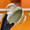 H Factory Bags Mini Bolide Chever Leather Cream White Silver Hardware 18cm Full Handmade