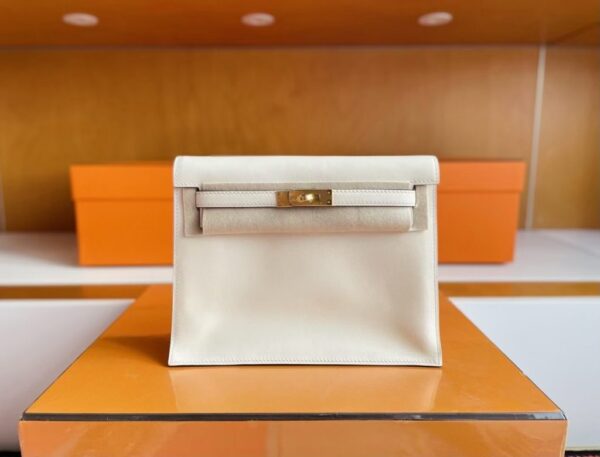H Factory Bags Kelly Danse Swift Leather i2 Cream White Gold Hardware 22cm Full Handmade