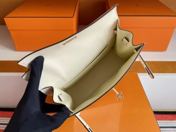 H Factory Bags Kelly Danse Swift Leather i2 Cream White Gold Hardware 22cm Full Handmade