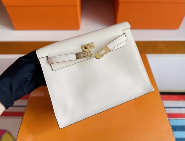 H Factory Bags Kelly Danse Swift Leather i2 Cream White Gold Hardware 22cm Full Handmade