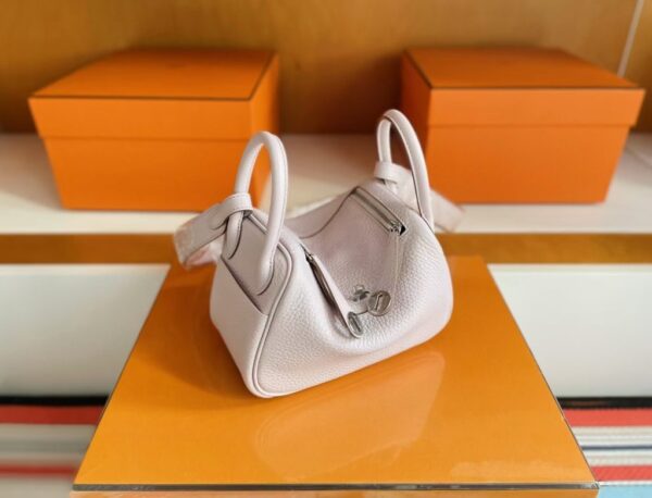 H Factory Bags Mini Lindy TC Leather 09 Light Purple Pink Silver Hardware 19cm Full Handmade