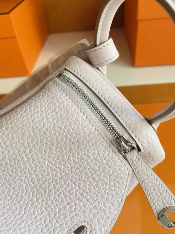 H Factory Bags Mini Lindy TC Leather 09 Light Purple Pink Silver Hardware 19cm Full Handmade