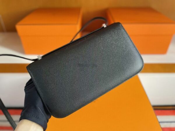 H Factory Bags Constance Epsom Leather Black Silver Hardware 23cm Full Handmade