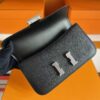 H Factory Bags Constance Epsom Leather Black Silver Hardware 23cm Full Handmade