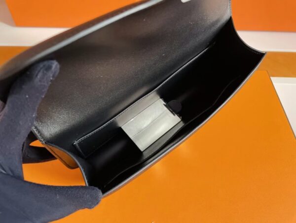 H Factory Bags Constance Epsom Leather Black Silver Hardware 23cm Full Handmade