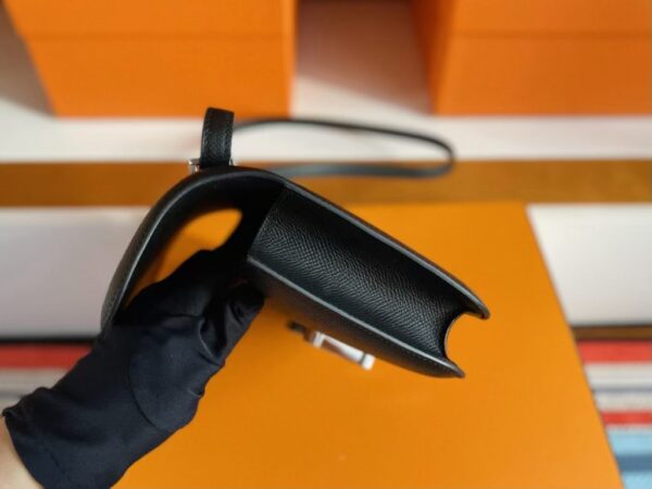 H Factory Bags Constance Epsom Leather Black Silver Hardware 23cm Full Handmade