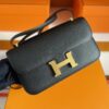H Factory Bags Constance Epsom Leather Black Gold Hardware 23cm Full Handmade