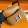H Factory Bags Constance Epsom Leather Golden Brown Silver Hardware 23cm Full Handmade