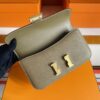 H Factory Bags Constance Epsom Leather Etoupe Grey Gold Hardware 23cm Full Handmade