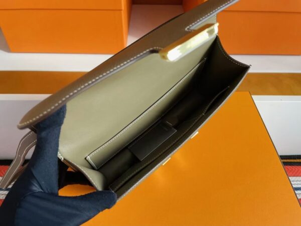 H Factory Bags Constance Epsom Leather Etoupe Grey Gold Hardware 23cm Full Handmade