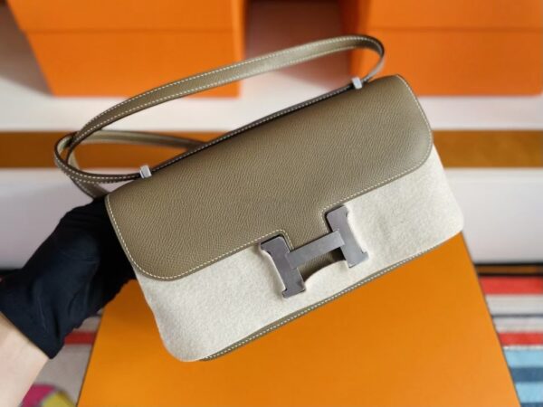 mmexport1750845165285-1024x768-1 H Factory Bags Constance Epsom Leather Etoupe Grey Silver Hardware 23cm Full Handmade