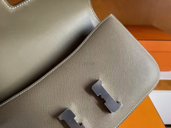 mmexport1750845171012-1024x768-1 H Factory Bags Constance Epsom Leather Etoupe Grey Silver Hardware 23cm Full Handmade