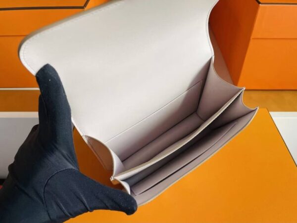 H Factory Bags Constance Epsom Leather Cream Pink Gold Hardware 18cm Full Handmade