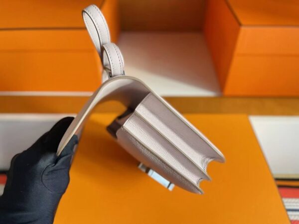 H Factory Bags Constance Epsom Leather Cream Pink Gold Hardware 18cm Full Handmade