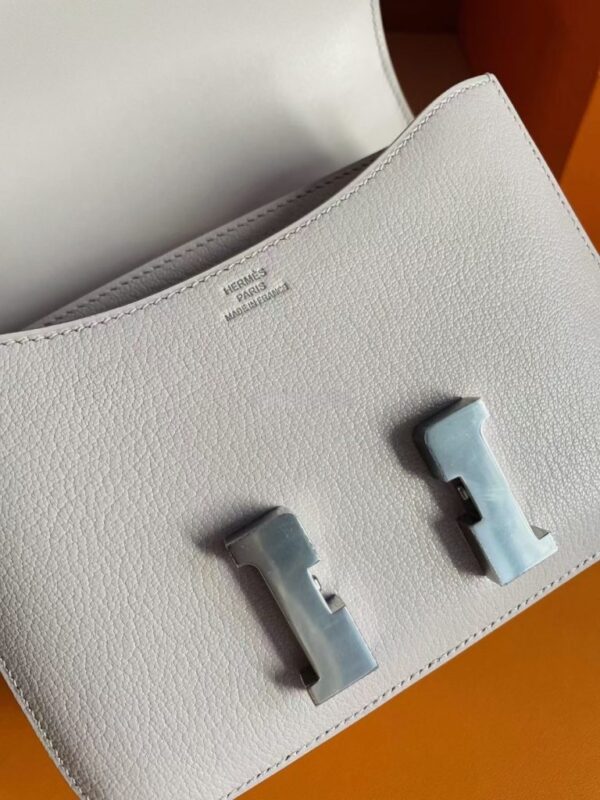 H Factory Bags Constance Epsom Leather Cream Pink Gold Hardware 18cm Full Handmade