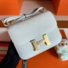H Factory Bags Constance Epsom Leather Pure White Gold Hardware 18cm Full Handmade