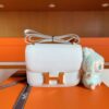 H Factory Bags Constance Epsom Leather Pure White Gold Hardware 18cm Full Handmade