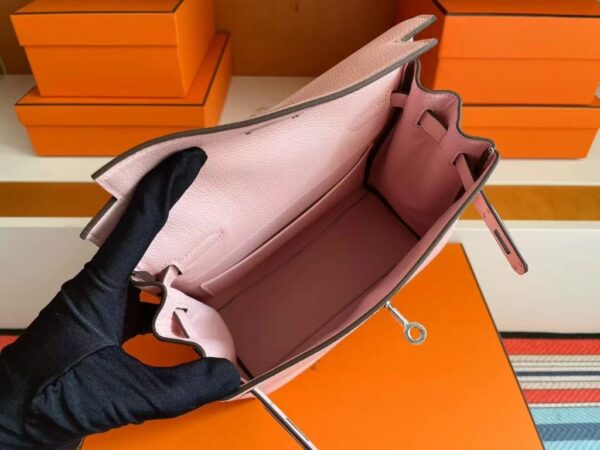 H Factory Bags Kelly Ado Togo Leather Light Purple Pink Silver Hardware 22cm Full Handmade Phw