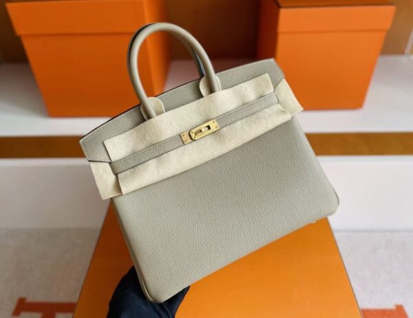 mmexport1754474435002-1024x788-1 H Factory Bags Birkin Togo Leather Turtledove Grey Gold Hardware 25cm Full Handmade