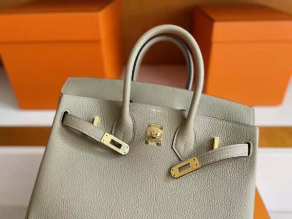 mmexport1754474436442-1024x768-1 H Factory Bags Birkin Togo Leather Turtledove Grey Gold Hardware 25cm Full Handmade