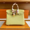 H Factory Bags Birkin Togo Leather 1Z Light Yellow Silver Hardware 25cm Full Handmade