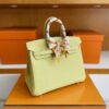 H Factory Bags Birkin Togo Leather 1Z Light Yellow Silver Hardware 25cm Full Handmade