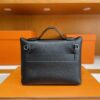 H Factory Bags Mini Kelly 2424 Evercolor Leather Black Silver Hardware 21cm Full Handmade