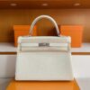 H Factory Bags Kelly Togo Leather Cream White Silver Hardware 32cm Full Handmade