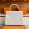 H Factory Bags Kelly Togo Leather Cream White Silver Hardware 32cm Full Handmade