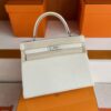 H Factory Bags Kelly Togo Leather Cream White Silver Hardware 32cm Full Handmade