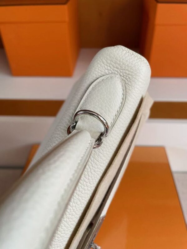 H Factory Bags Kelly Togo Leather Cream White Silver Hardware 32cm Full Handmade