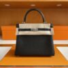 H Factory Bags Kelly Touch Togo & Lizard Leather CK89 Black Silver Hardware 25cm Full Handmade
