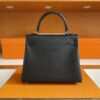 H Factory Bags Kelly Touch Togo & Lizard Leather CK89 Black Silver Hardware 25cm Full Handmade
