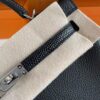 H Factory Bags Kelly Touch Togo & Lizard Leather CK89 Black Silver Hardware 25cm Full Handmade